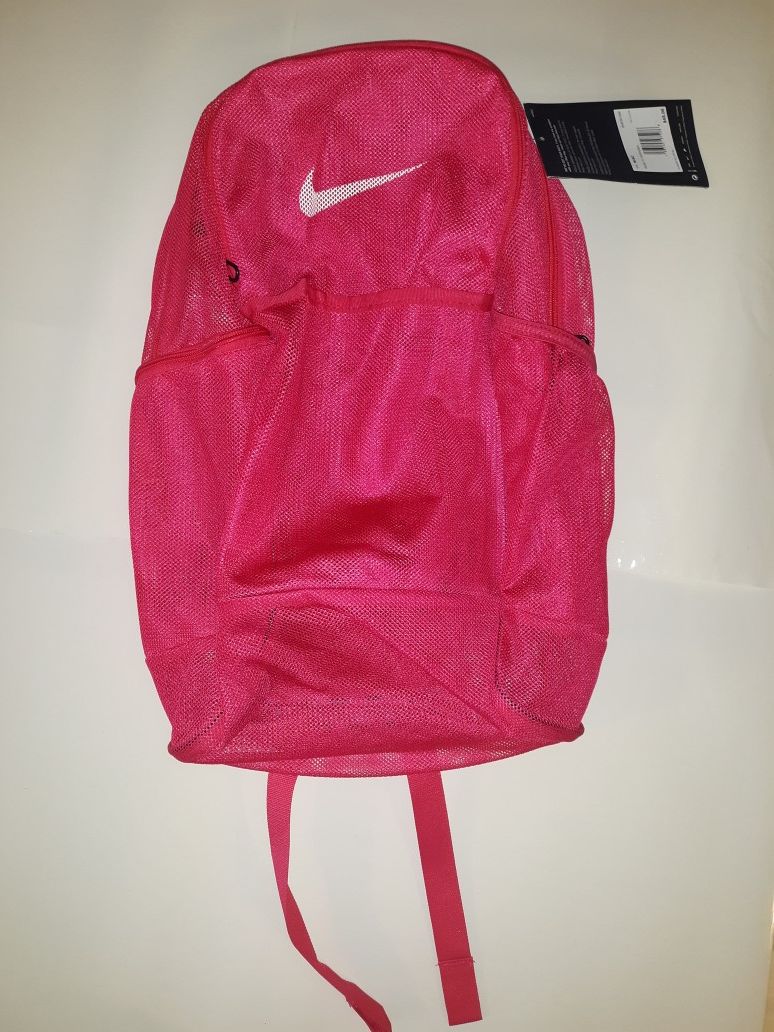 NEW NIKE BRASILIA Adult Mesh/Backpack/ Sports Gym SEE THROUGH BA6050 666