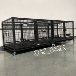 Set Of 2 - Brand New 42” Heavy Duty Dog Pet Double door Kennel Crate Cage 🐕‍🦺🐩🐶 please see dimensions in second picture 🇺🇸  Thumbnail