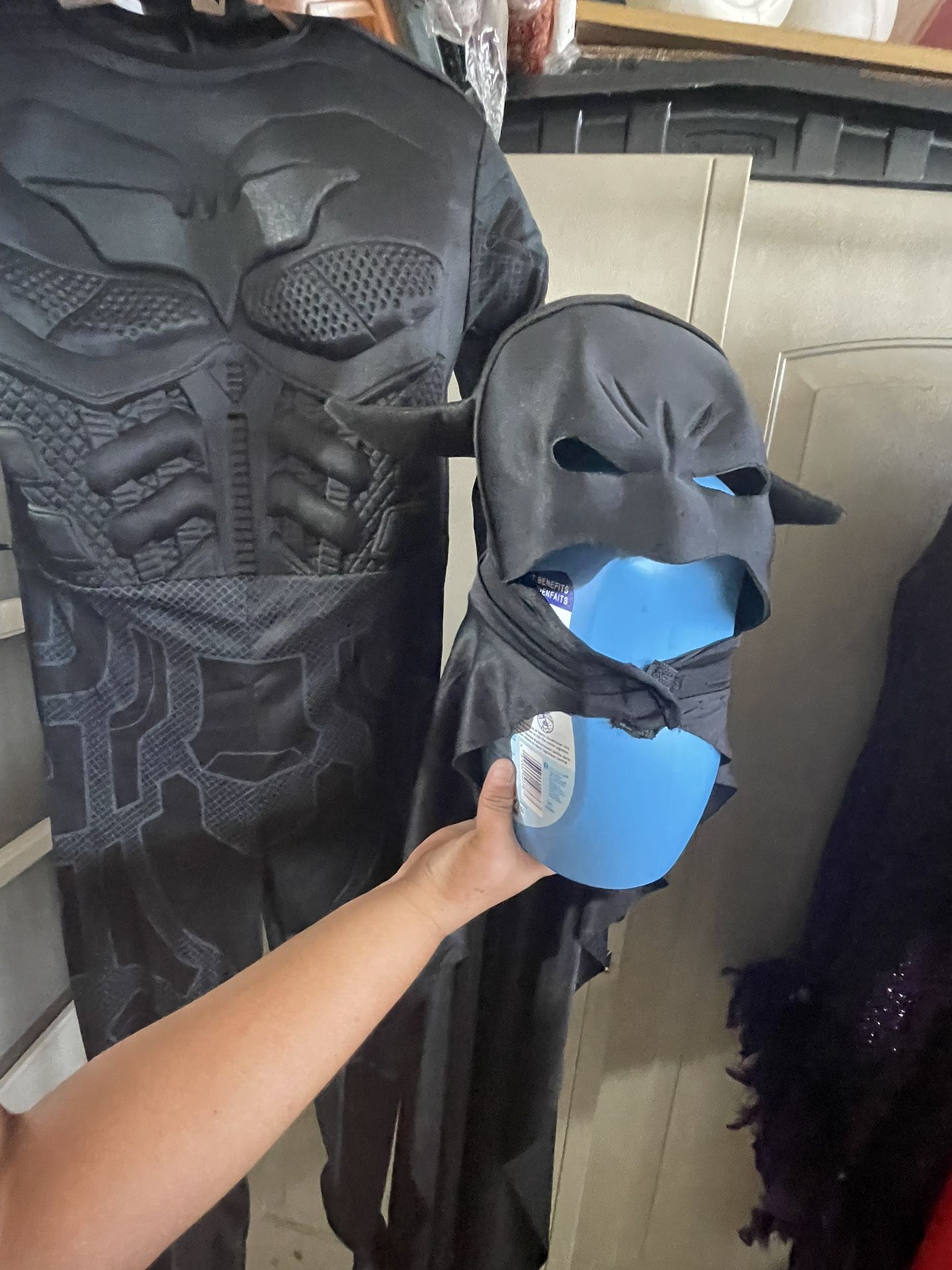 Batman Costume With Cape/ Mask , And Belt For $15 Size : Medium Kids
