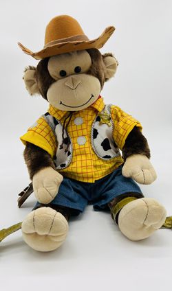 Build A Bear Brown 19" Smiling Monkey Plush Woody Toy Story Outfit 2016 RETIRED Thumbnail