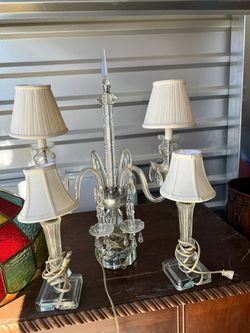 Unique  Lamp Set With Hanging Crystals Thumbnail