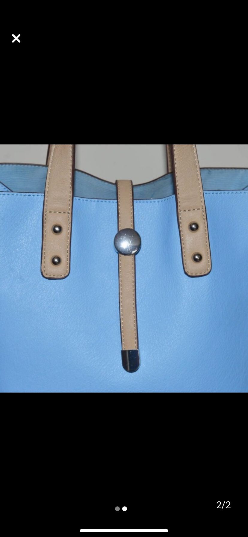 Faux leather blue purse