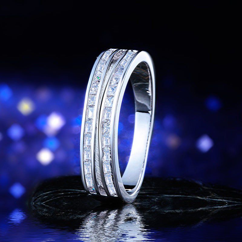 "Trendy Tiny Round Gems Zircon Double Layer Fashion Rings for Women, VP1682
