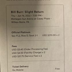 Bill Burr Tickets June 16 2022 Mohegan Sun Thumbnail