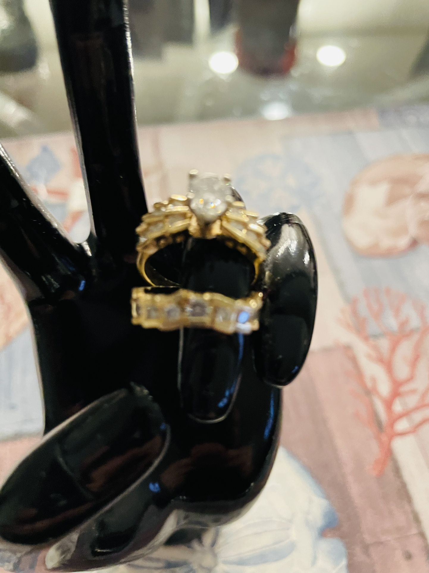 14k Yellow Gold Engagement Set With Interlocking Pear 1 Carat Diamond