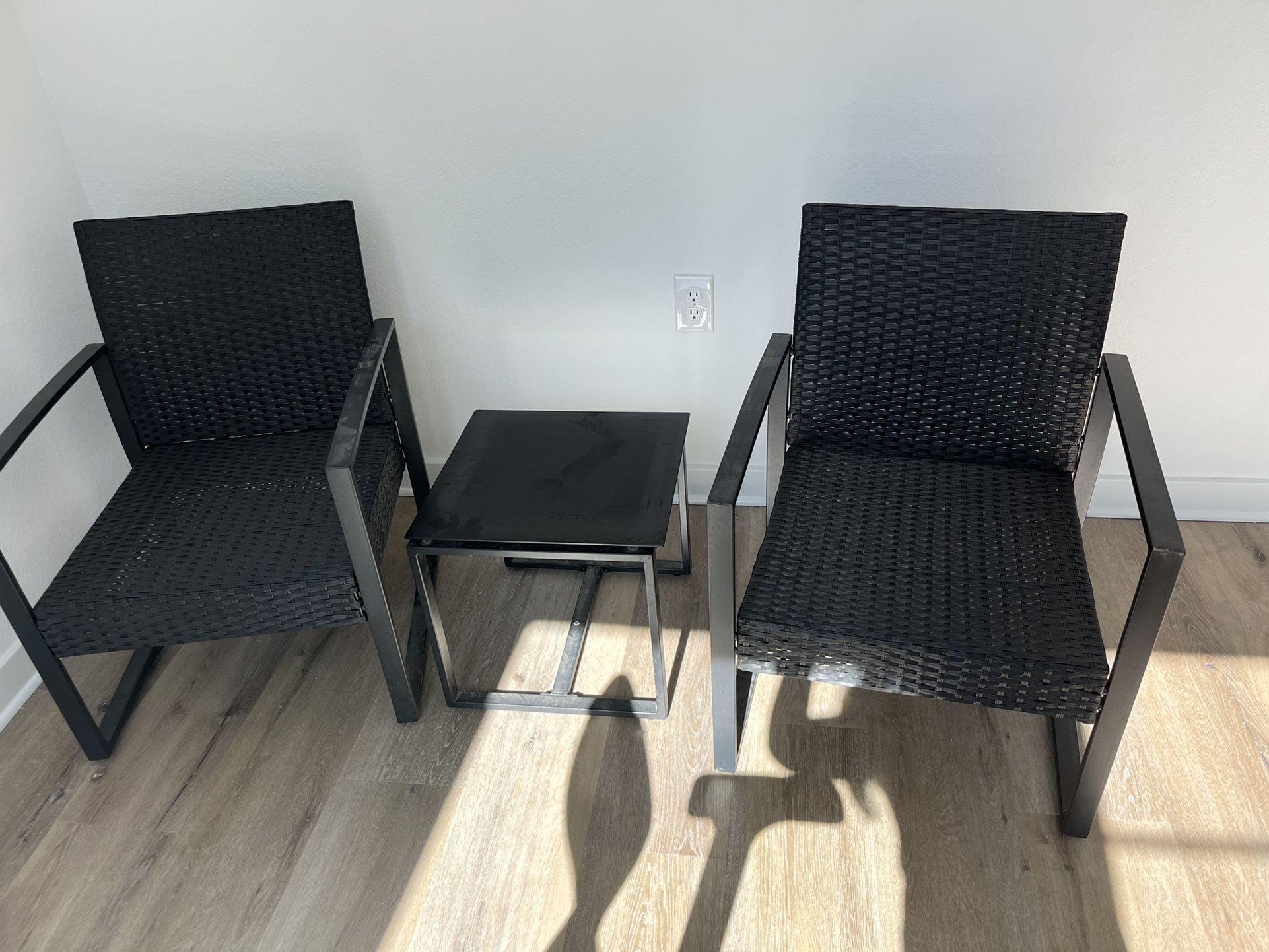 Two Patio Chairs With Table 