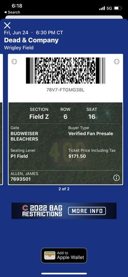 Dead and Company Tickets For Wrigley Field On June 24 Thumbnail