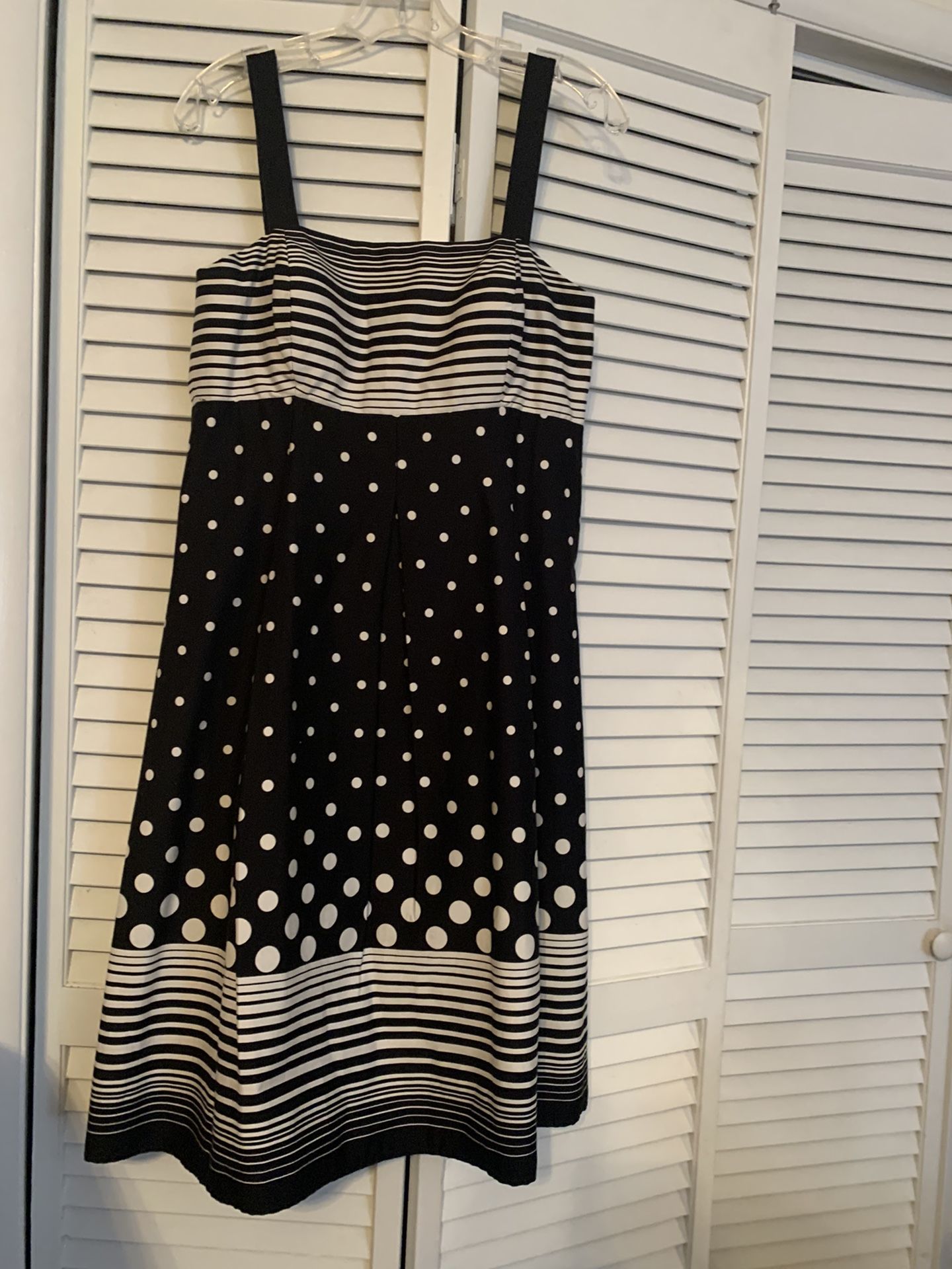 Madison Leigh Size 10 Black & White Knee Length Sundress