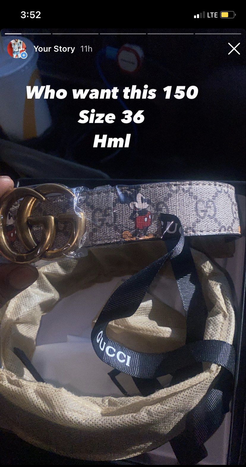 Gucci X Mickey Mouse Belt 