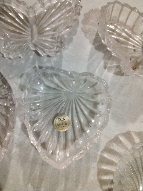 3 Lead Crystal Trinket Boxes