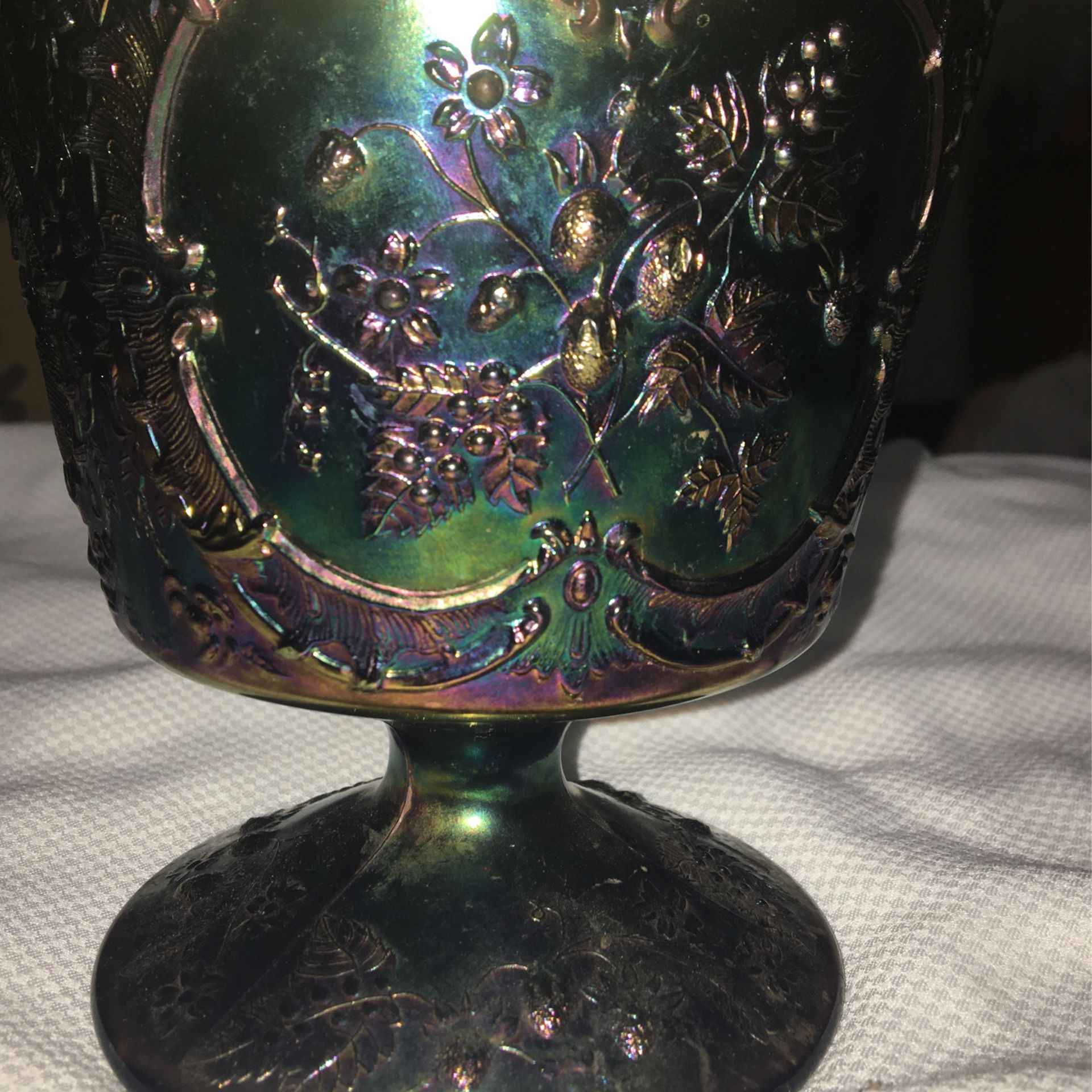 Hand Crafted Antique Carnival Glass- 1(contact info removed) Purple/Blue/Green Glass