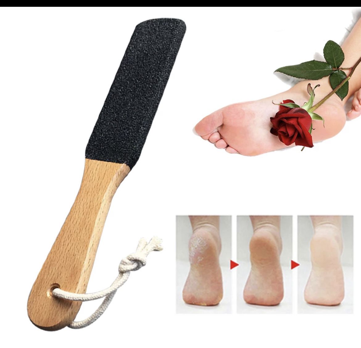 Removedor de callos de piel muerta de callos de tobillo de doble cara de madera herramienta de pedicura profesional pulido cuidado de los pies