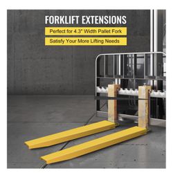 Forklift Extensions, Pallet Fork Extensions, 60 ×4.5" Heavy Duty Steel Pallet Forklift Extensions, 1 Pair for Forklift Lift Truck Forklift Loaders Thumbnail