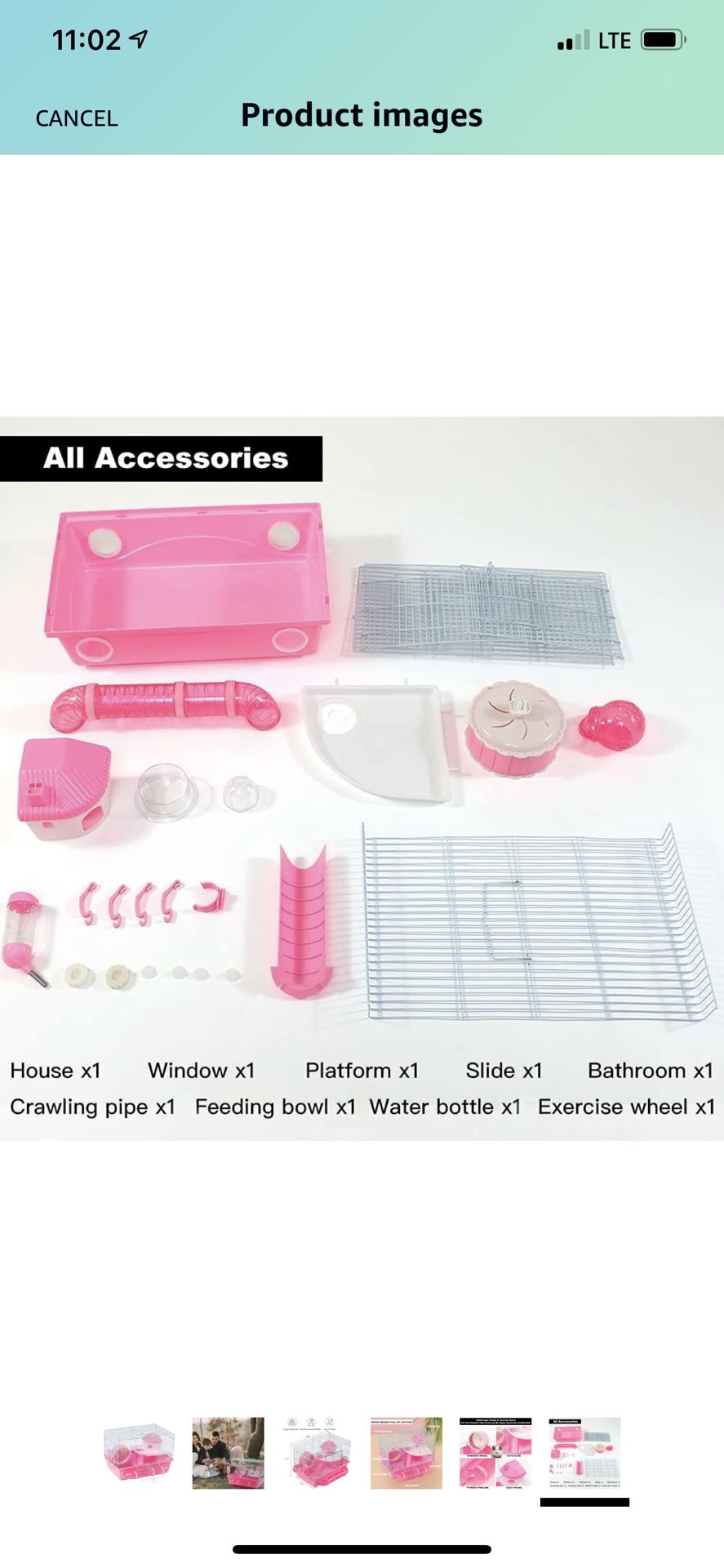 Hamster Cages Large, Rolling Hamster Cages and Habitats for Syrian Rat Mouse Large Living Space with Tube Bathroom