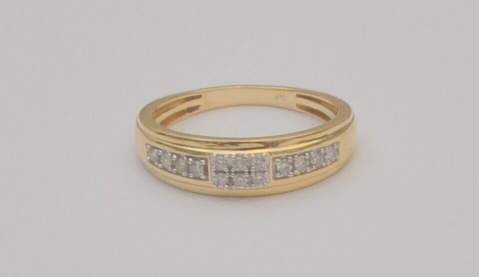 14k Yellow Gold 0.21 Tcw Diamond Band Ring Size 9.75 - 10