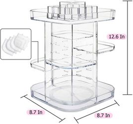 condition: new   Makeup Organizer 360 Degree Rotating Storage, Multi-Function Clear Carousel Cosmetic Organizer with 5 Layers Large Capacity, Great f Thumbnail