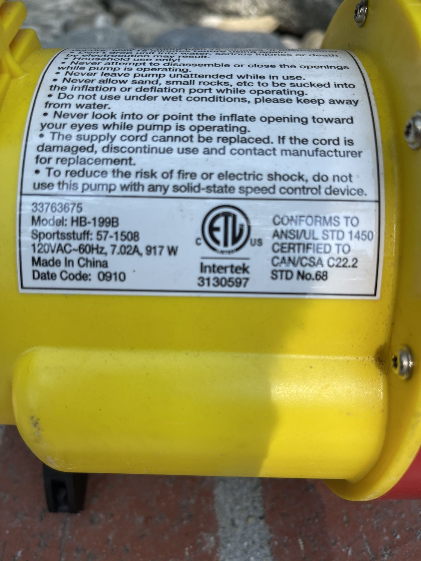 Powerful Inner tube /raft Inflator /deflator electric pump