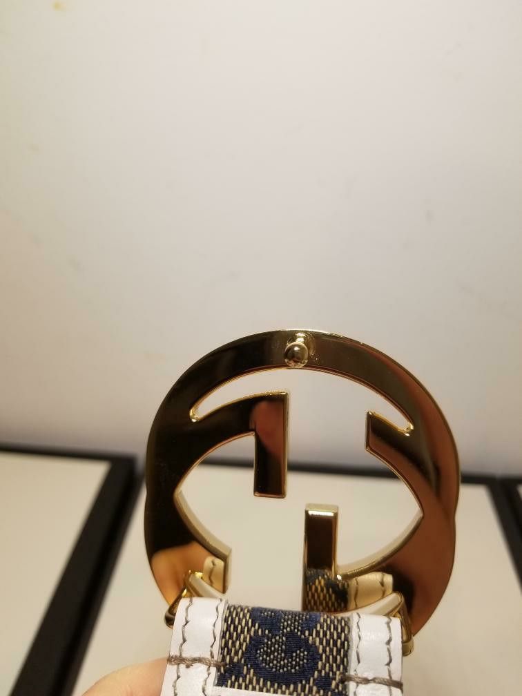 Gucci Supreme White/ Blue Authentic Belt