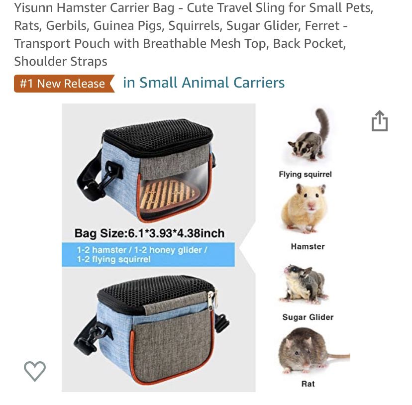 Hamster Carrier Bag New 