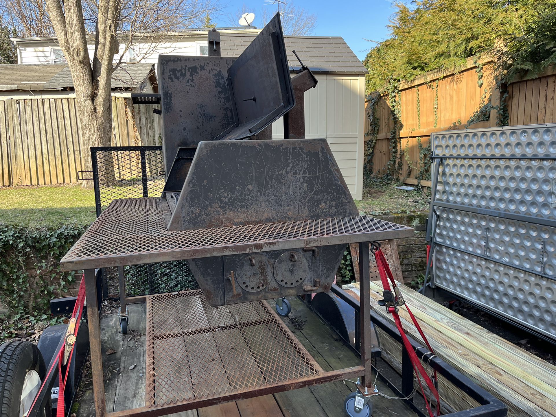 BBQ Pit / Grill / Smoker and Trailer 