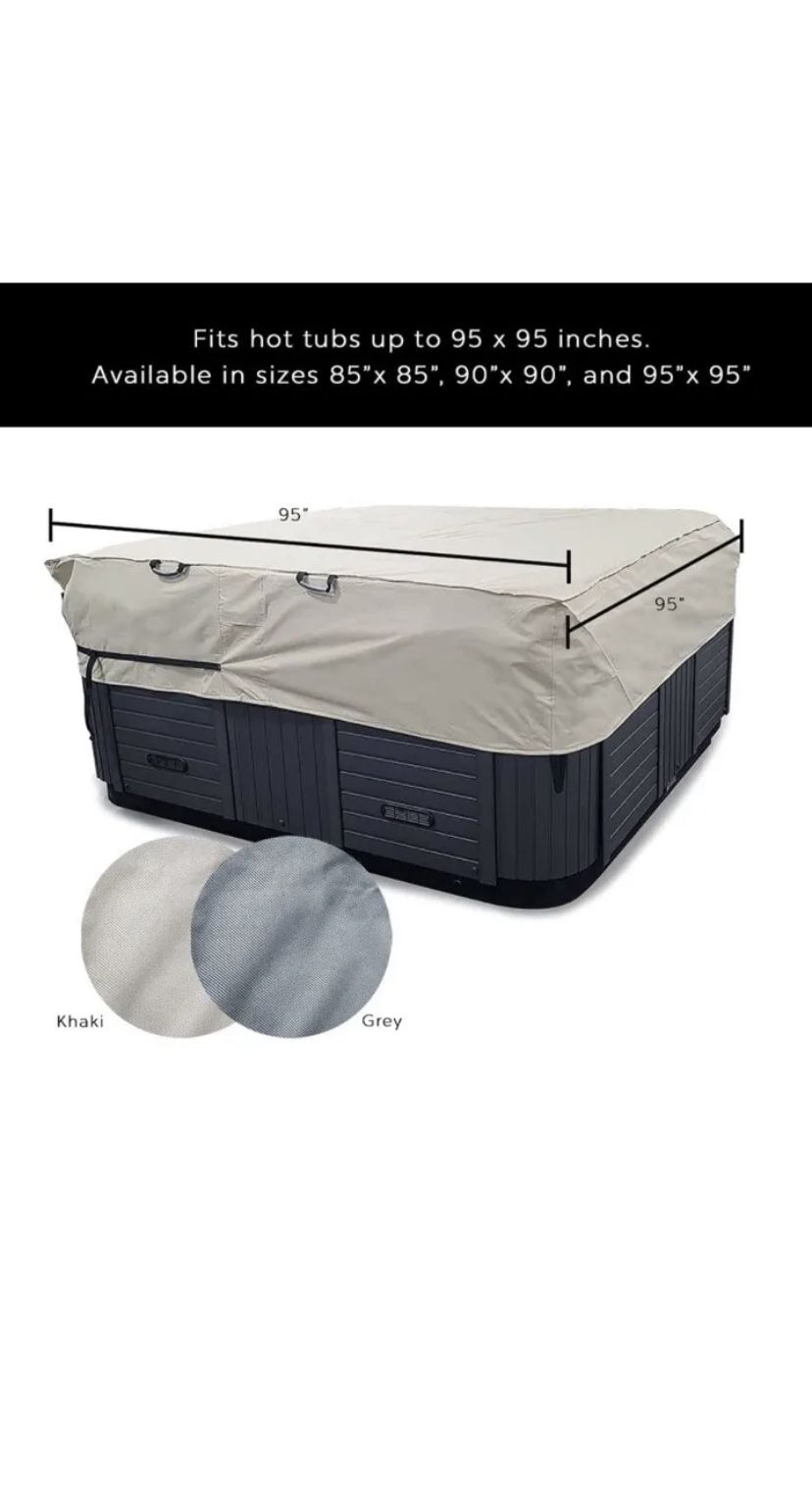 Polyester Outdoor tub cover cap, Hot Tub Protector, Grey Color 95x95x20