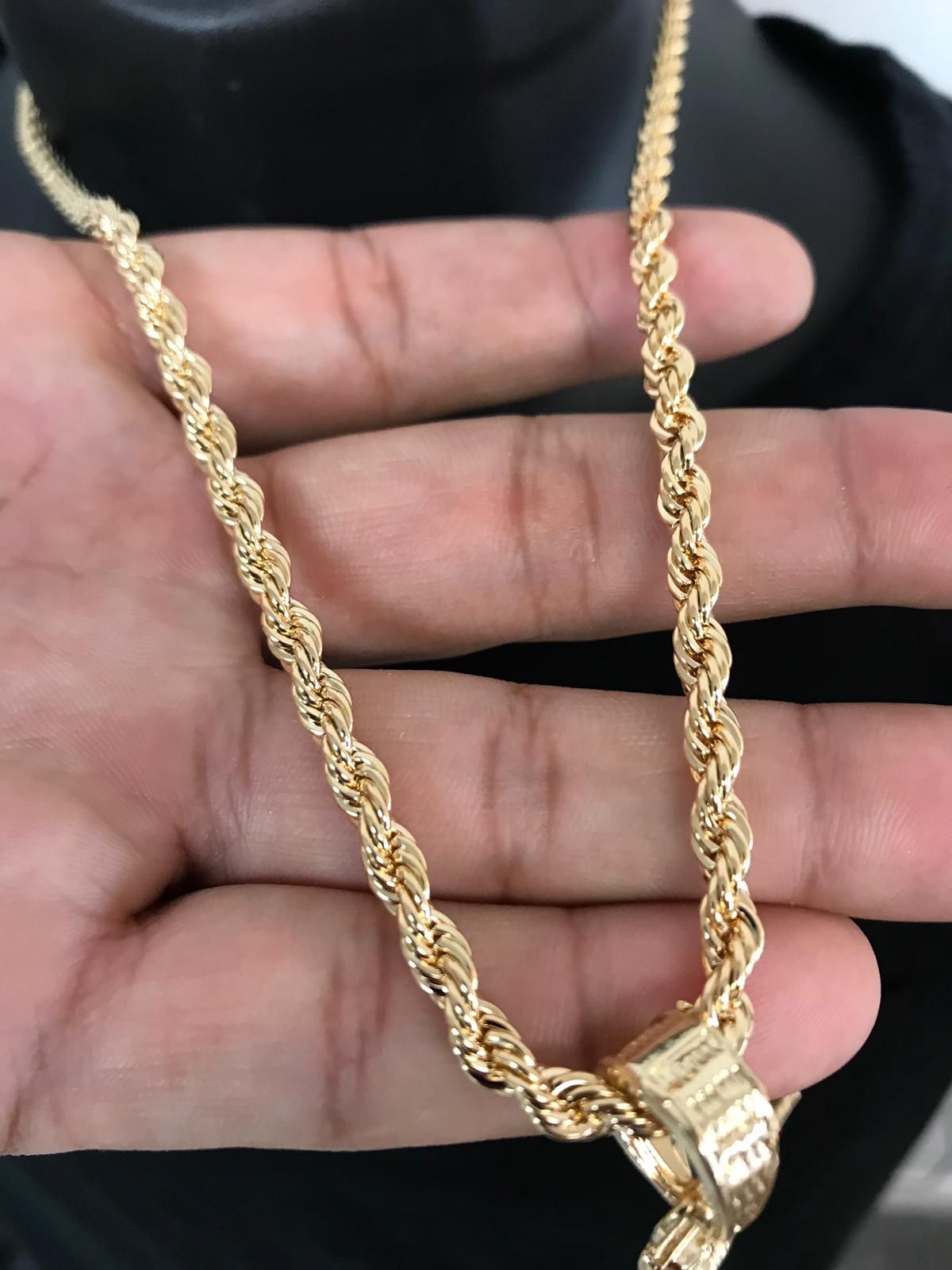 14k Gold Filled Rope Chain With Versace Centenario For Sale In Houston 
