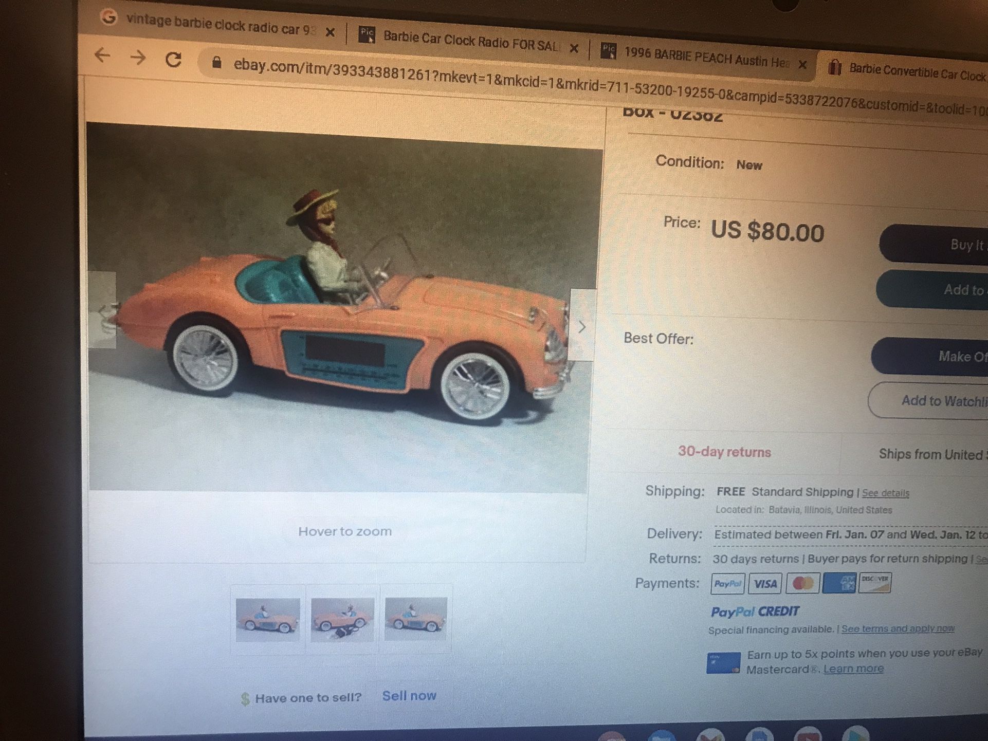 Vintage Barbie Car 1962 Austin Healey
