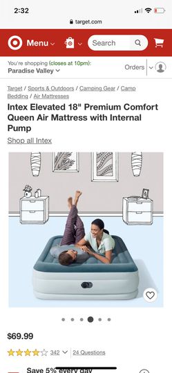 Intex 18” Elevated Premium Comfort Queen Air Mattress With Coleman Pump Thumbnail