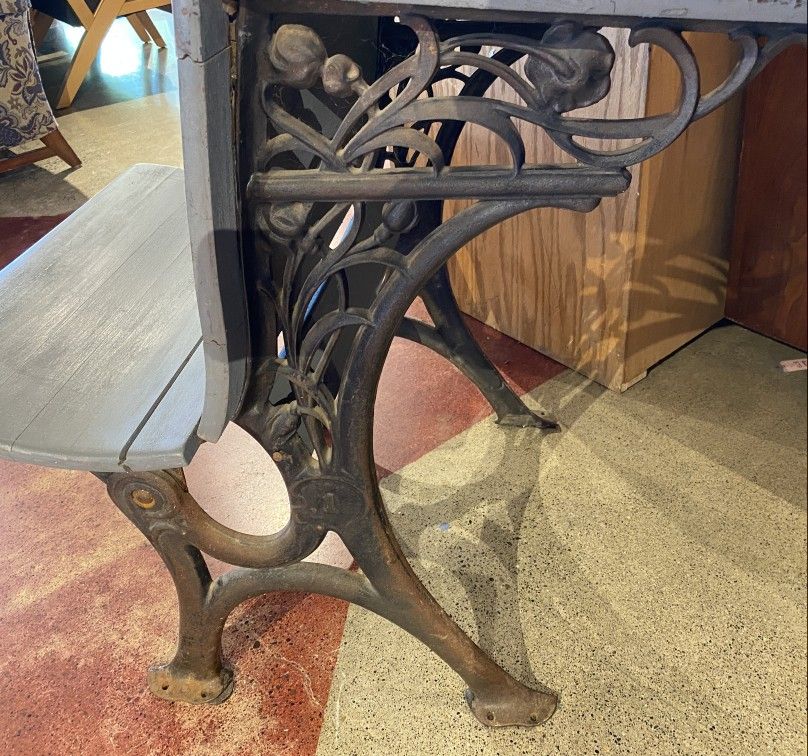 Cool Grey Vintage School Desk