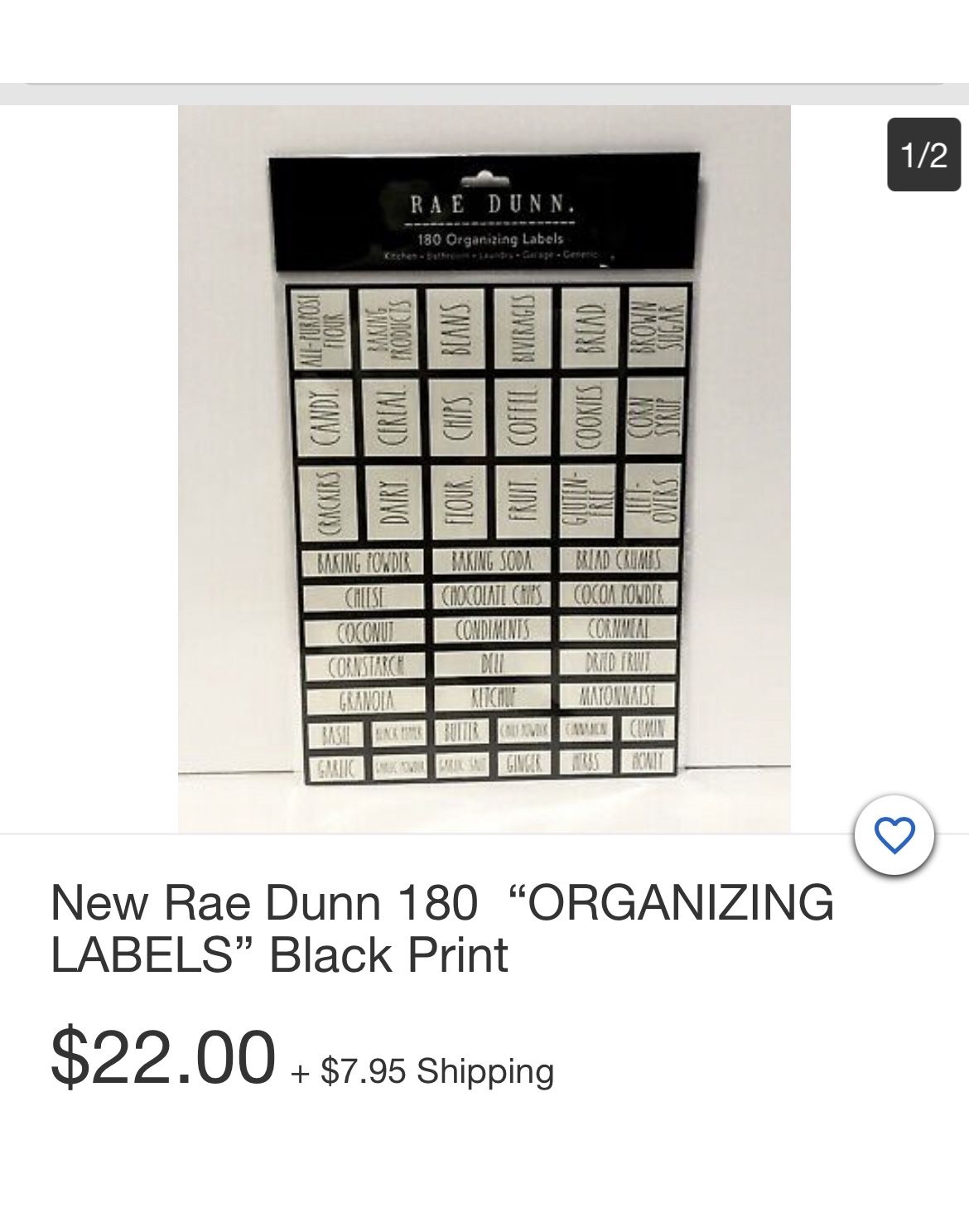 NIB Rae Dunn Household Labels - 3 Packs