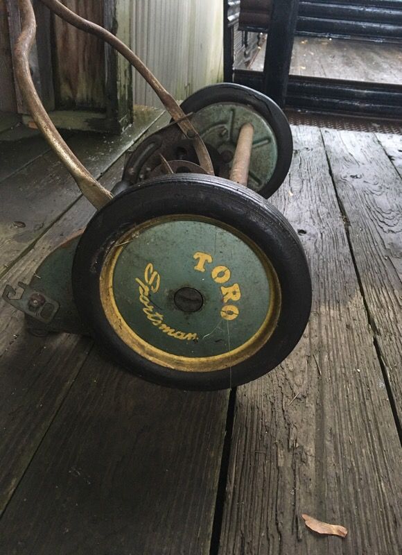 Antique Toro push mower, works