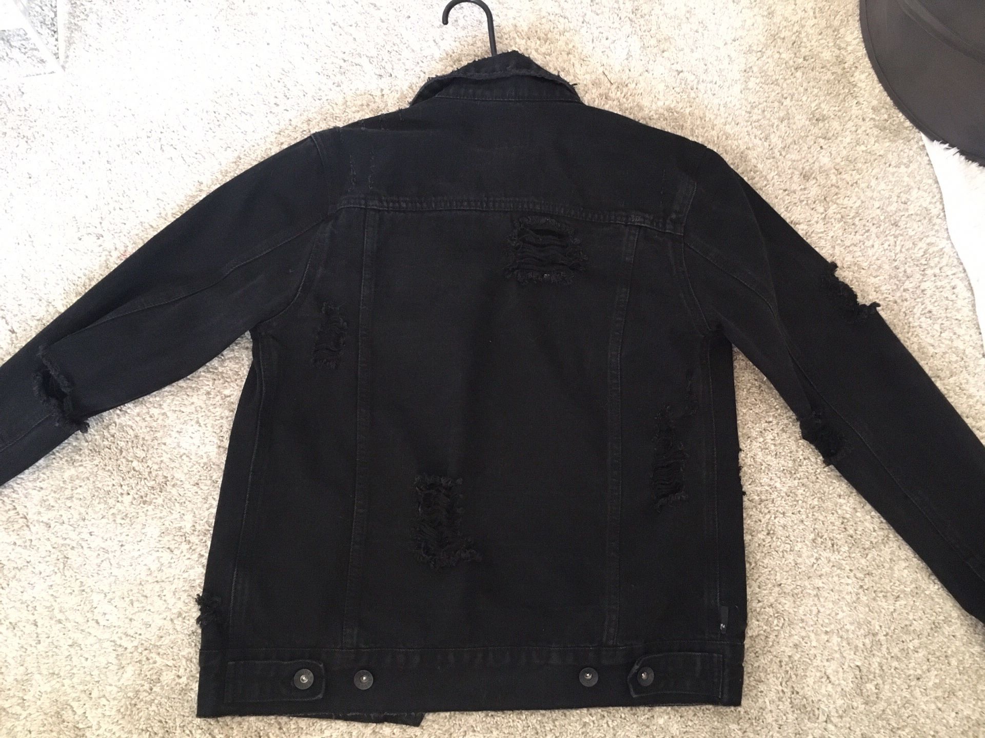 Black Distressed Denim Jacket