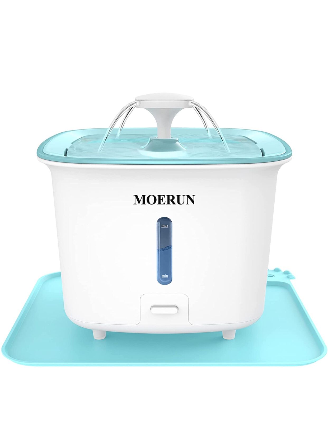 MOERUN Cat Water Fountain, 101oz/3L Pet Water Fountain with Ultra Quiet Pump and LED Indicator, Kitty Drinking Dispenser with 4 Filters & 1 Silicone f