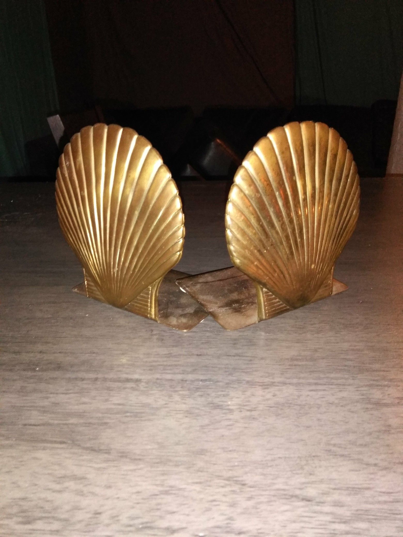 Vintage brass book ends