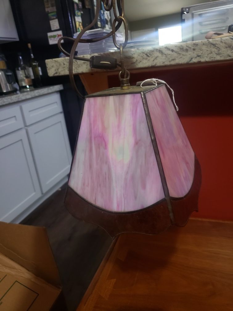 Vintage pink hanging lamp