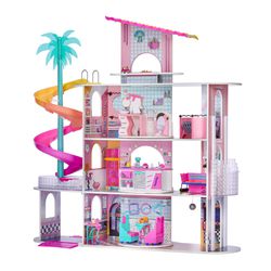 Lol Surprise Omg House Of Surprises New Real Wood Dollhouse 85+ Surprises 4 Floors Doll House 10 Rooms With Elevator Spiral Slide Pool Movie Theater D Thumbnail