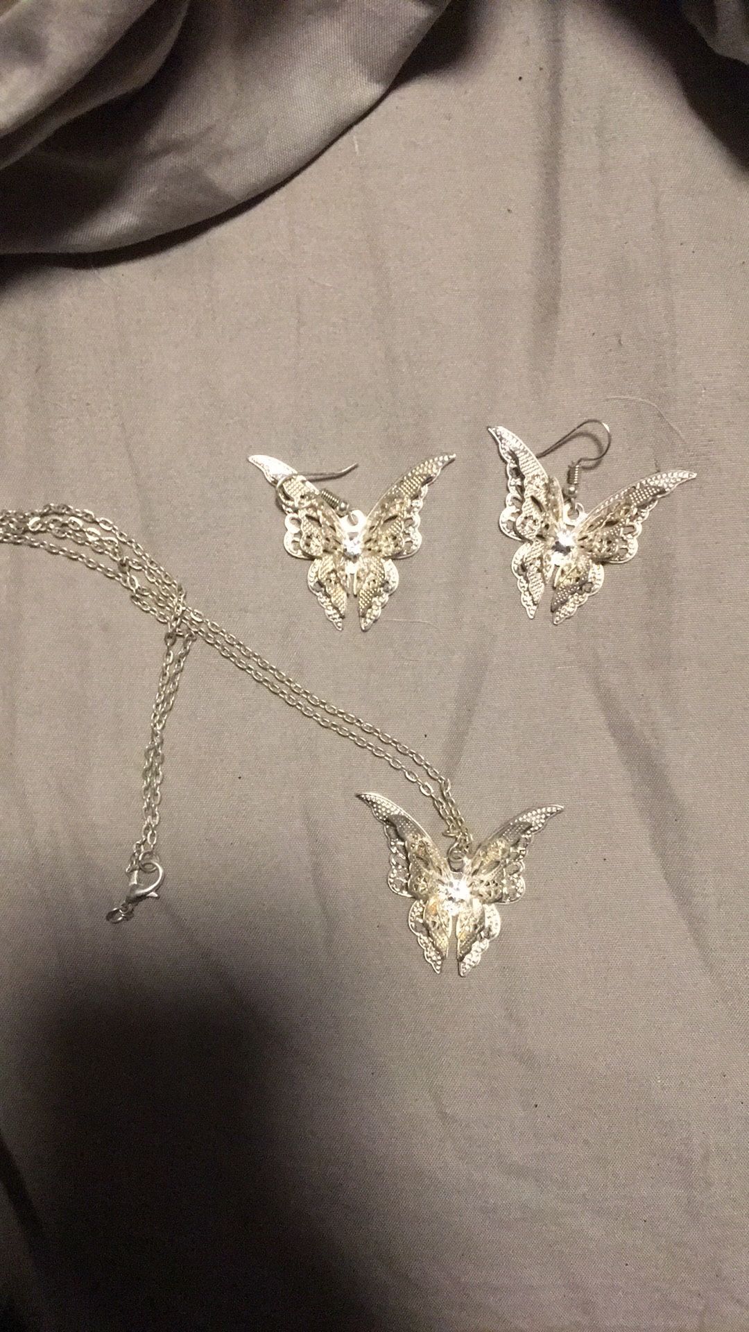 Filigree Sterling Silver Butterfly Set