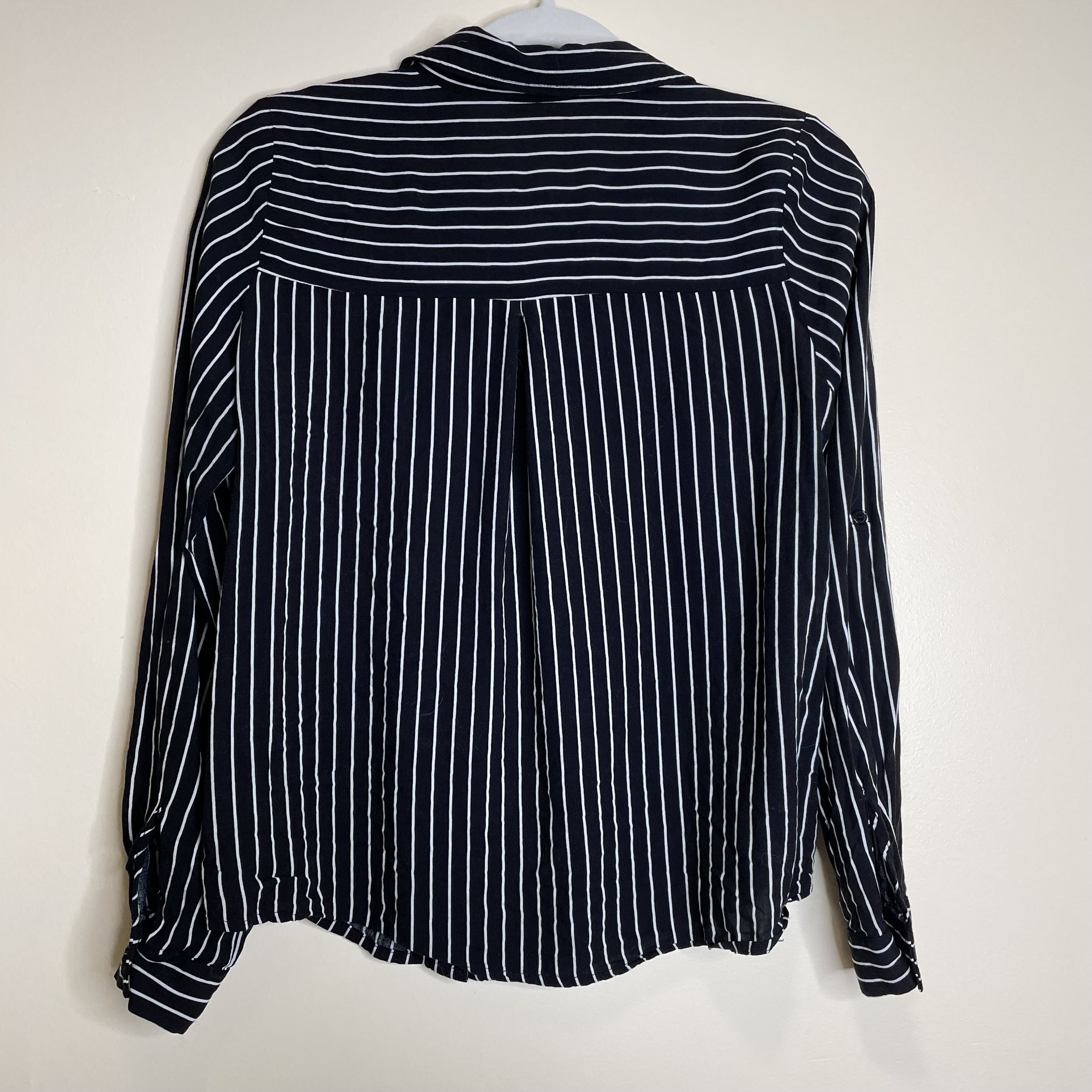 Black and White Striped Button Down Shirt Size Medium