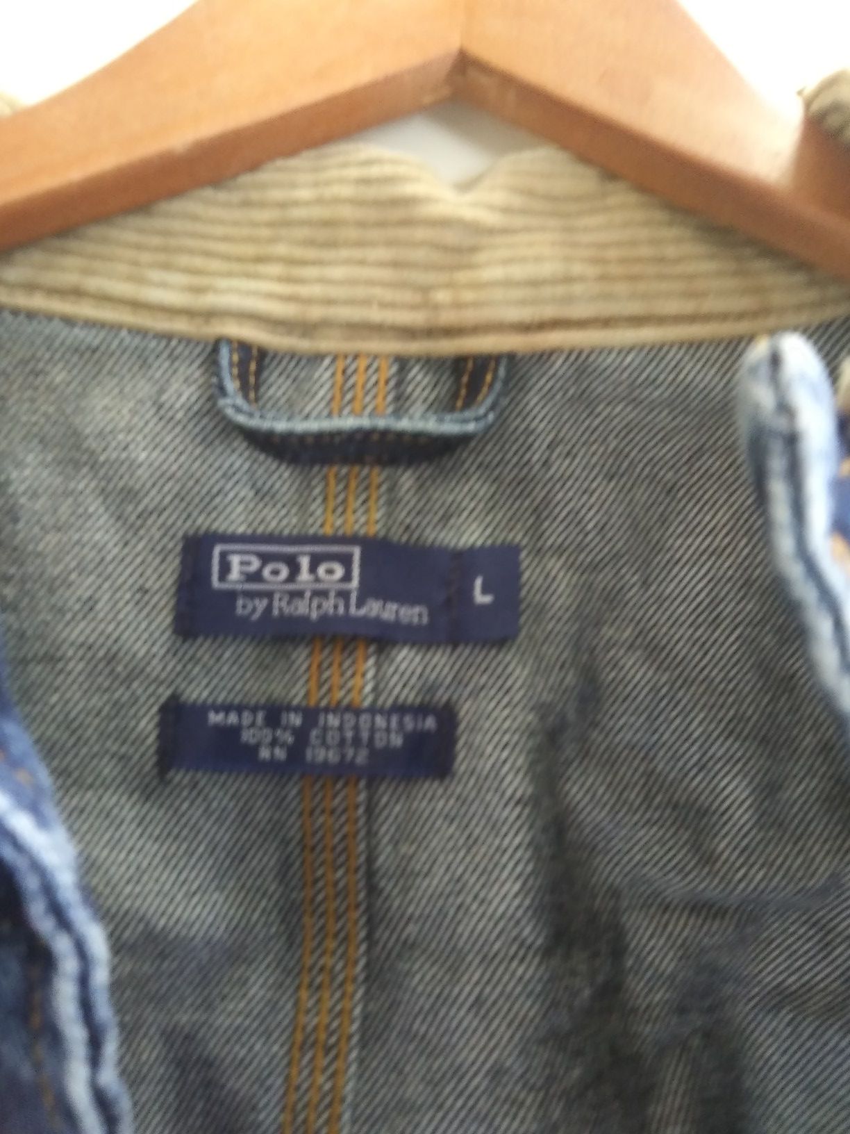 Unisex Ralph Lauren Polo Denim jacket with Courdoroy Neck