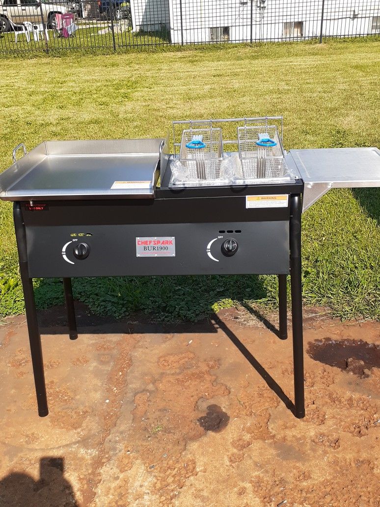 Plancha Taquera,Freidora Y Vaporera 3en 1