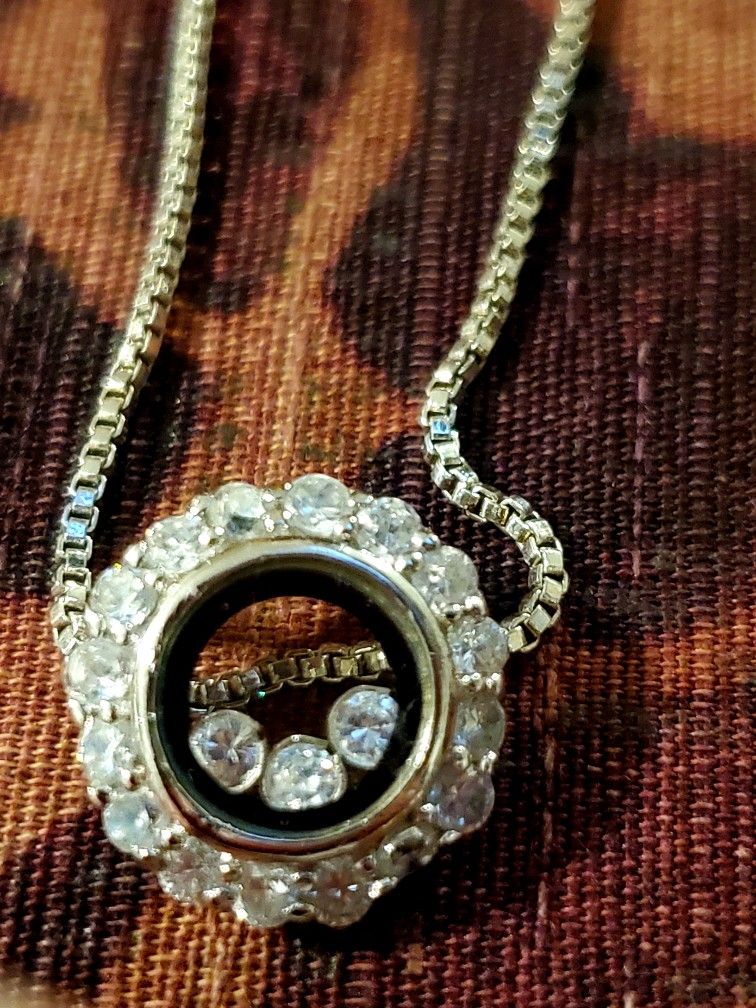 CZ Pendant W/ STERLING SILVER CHAIN