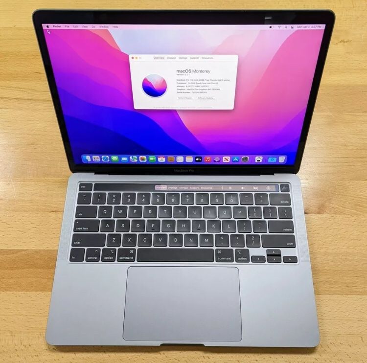 Apple MacBook Pro Touch Bar 13 Laptop | 2020 | SSD | RETINA | MACOS MONTEREY.