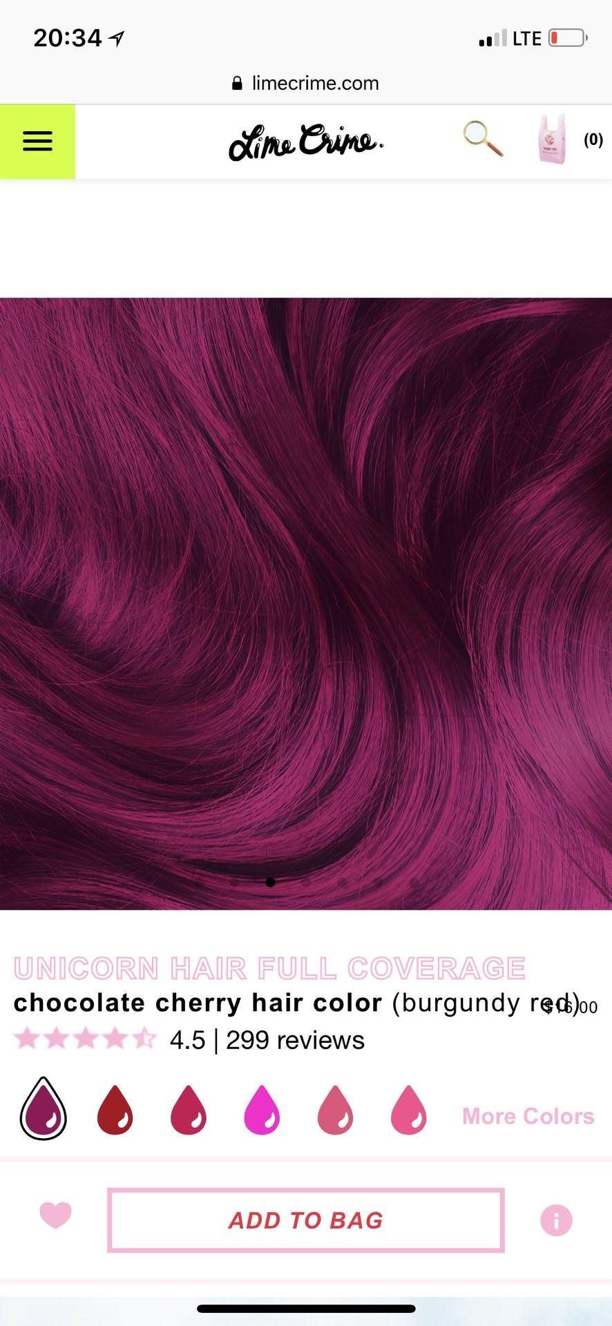 Chocolate Cherry Lime Crime Unicorn Hair Dye for Sale in Visalia, CA -  OfferUp