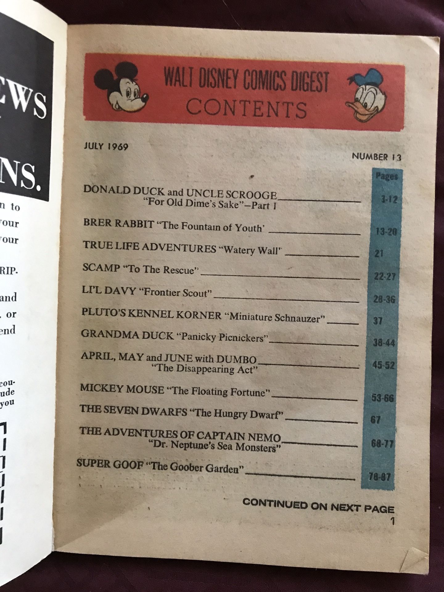1969 WALT DISNEY Comics Digest #13 July FN- Mickey Mouse - Captain Nemo