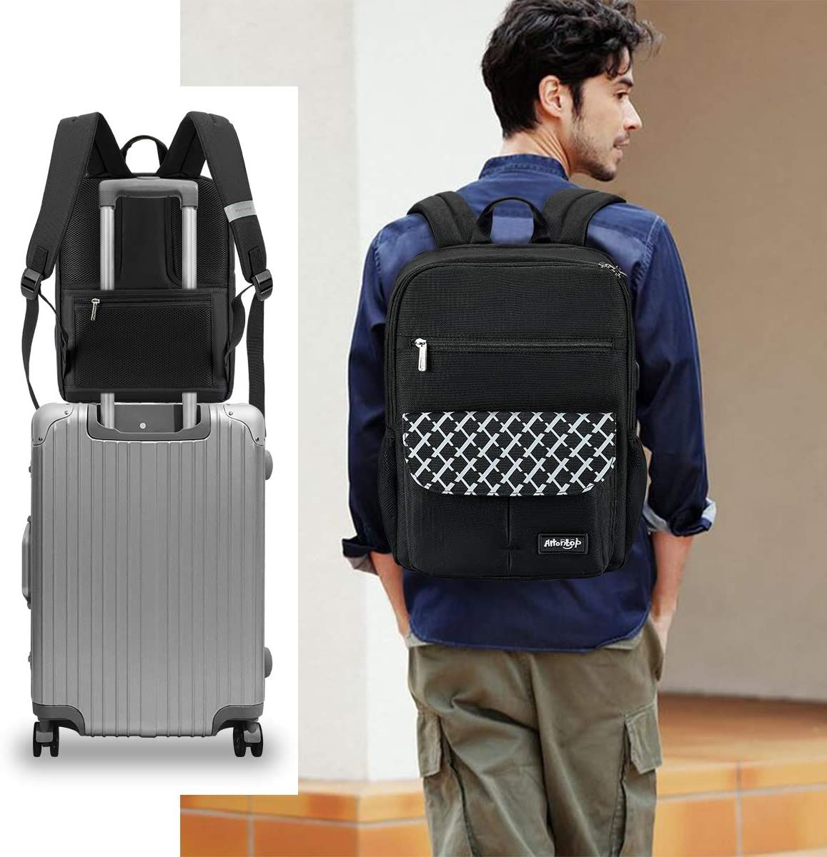 Waterproof Backpack Travel College Bookbags Fits 15.6 inch