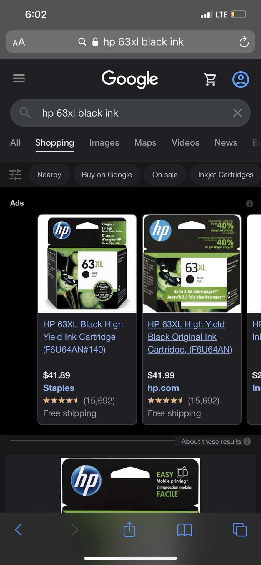 NEW HP 63xl Ink Cartridges