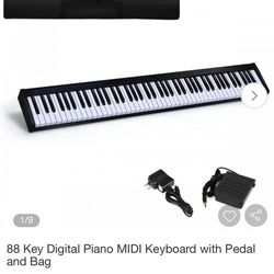 88 Key Digital Piano MIDI Keyboard with Pedal and Bag Thumbnail