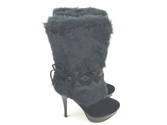 Italina by Summer Rio Women's Faux Fur Platform Boots Black BD3010 Thumbnail