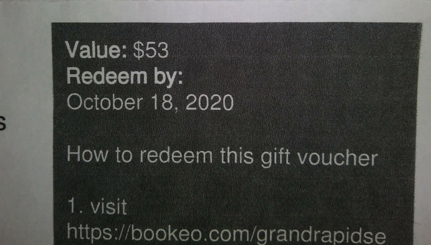 Voucher for Escape Room Grand Rapids
