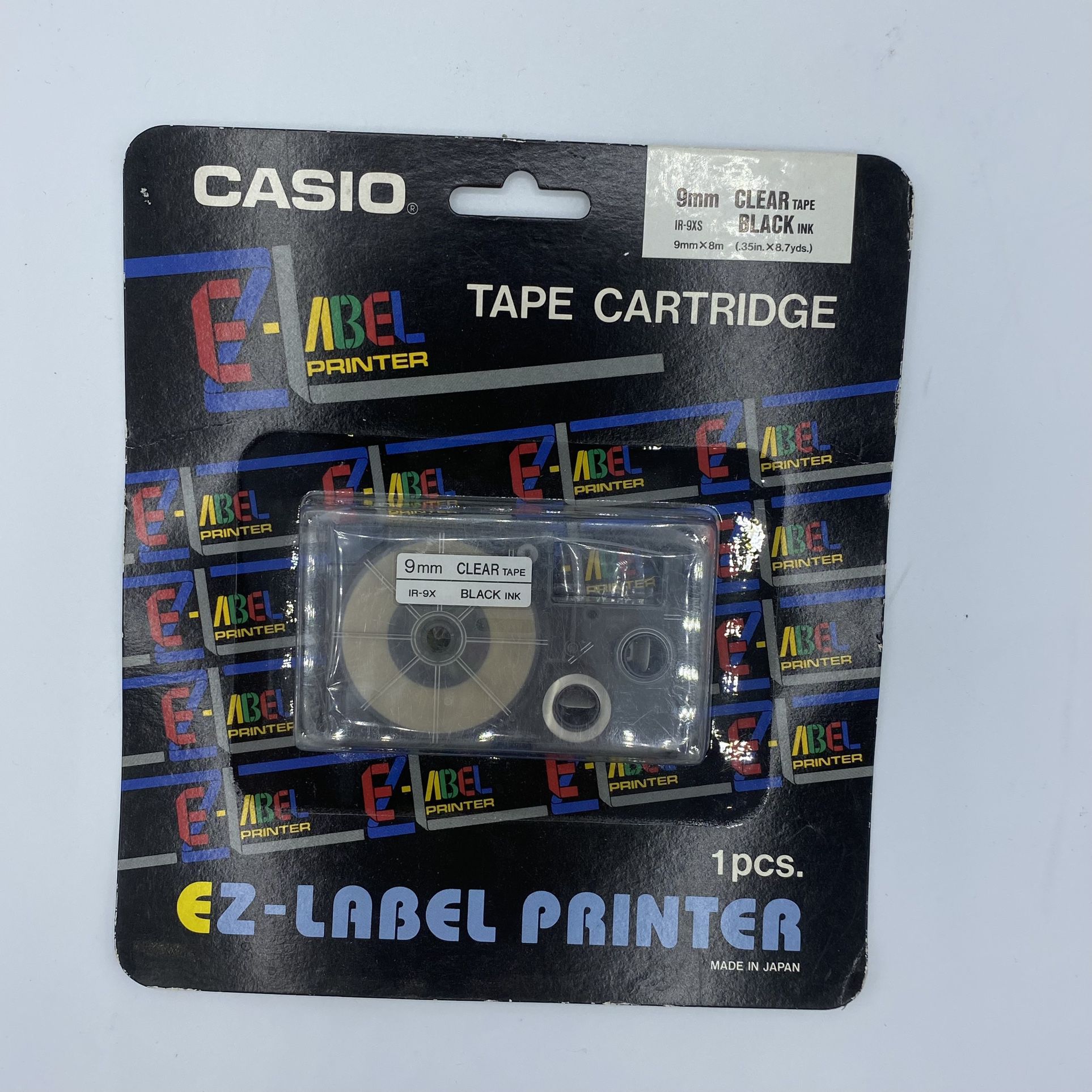 EZ Label Printer Tape Cartridge Casio - 9mm Clear Tape Black Ink 